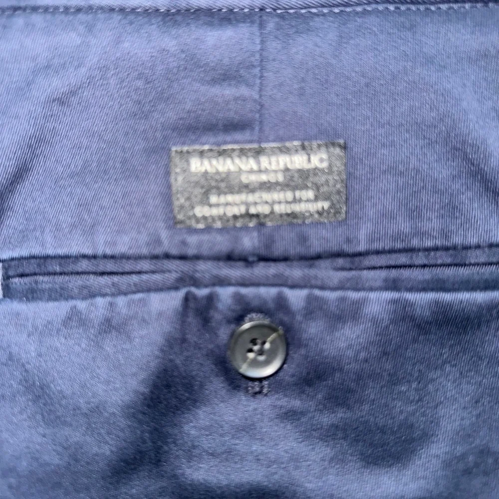 Banana Republic Fulton Chino Skinny Fit Navy Blue Pants Size 34x32 Preppy Classi